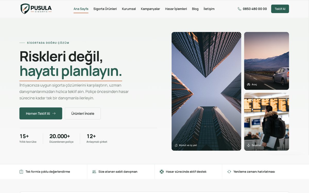 Sigorta arayüz örneği