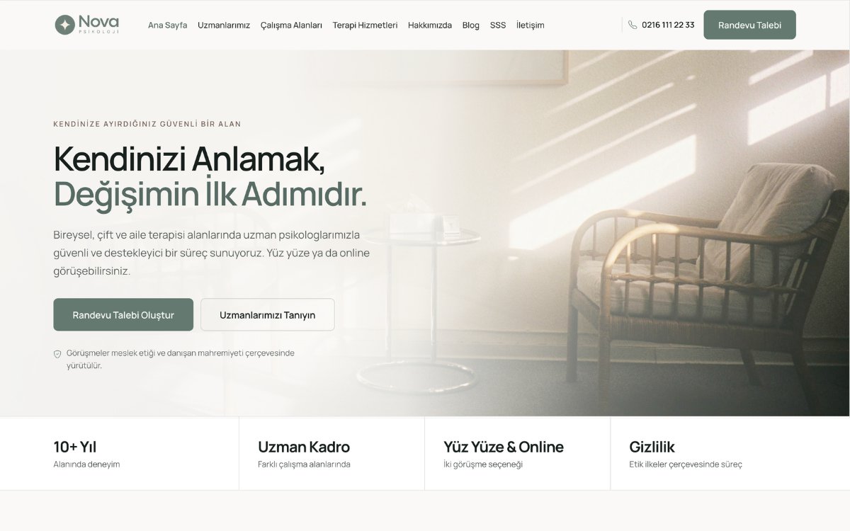 Psikolog ve Klinik Web Scripti ekran görüntüsü