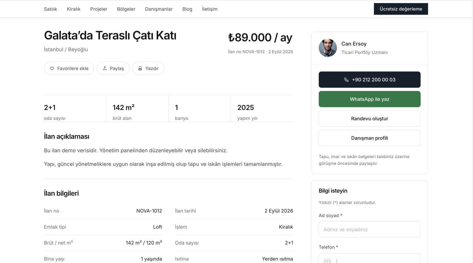 Emlak Portföy Yönetim Scripti ekran görüntüsü 3