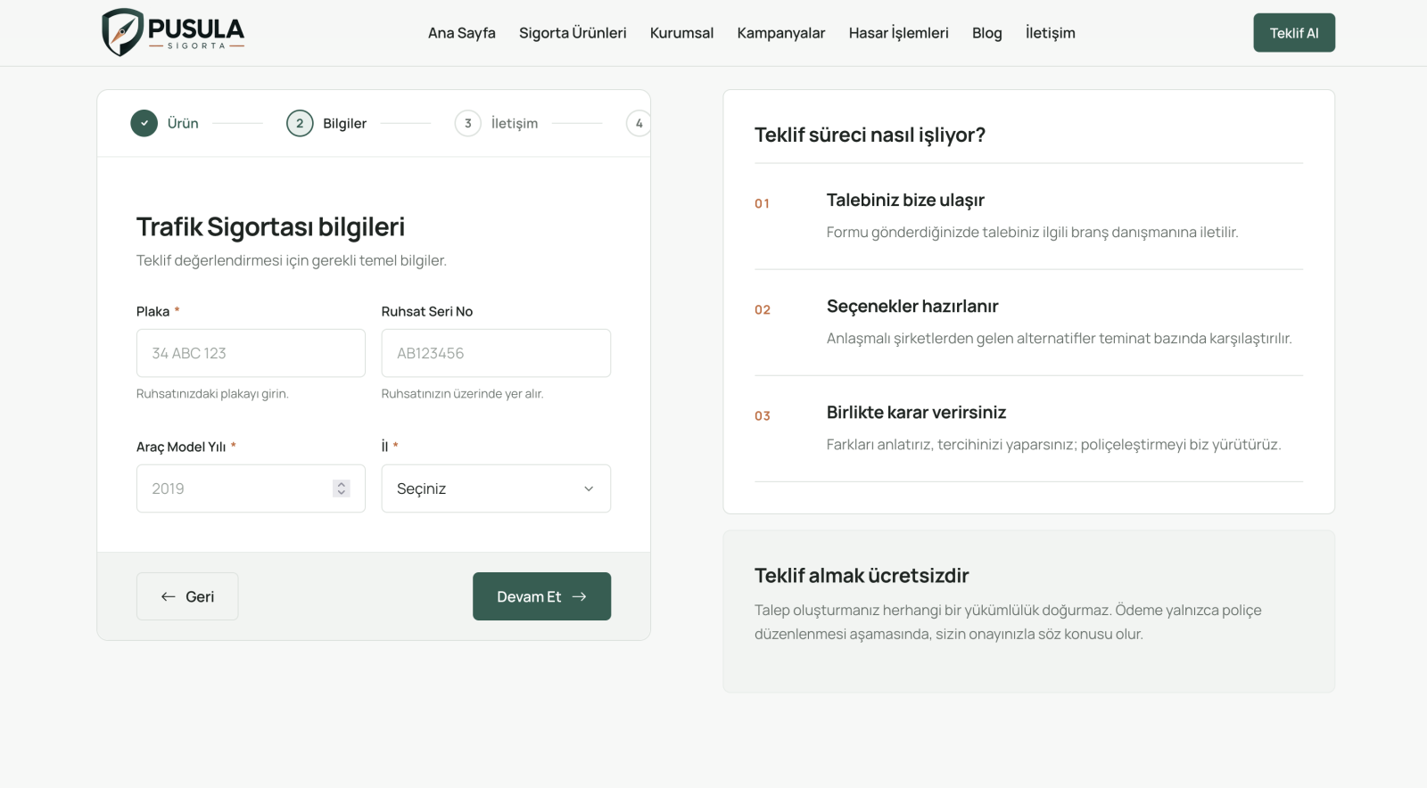 Sigorta Acentesi Web Scripti ekran görüntüsü 4
